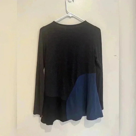 Alembika Delta Asymmetric Color Block Lagenlook Blouse - Picture 2 of 5
